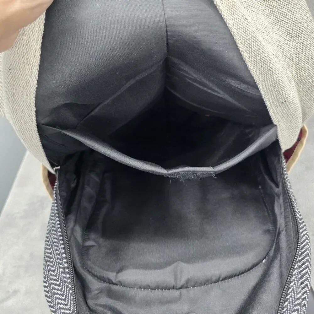 Himalayan Hemp THC Free Backpack Made in Nepal Lightweight Daypack - Picture 7 of 9